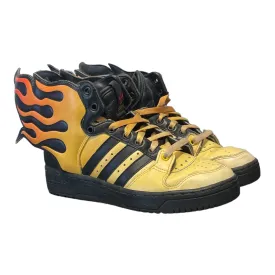 adidas/JEREMY SCOTT/Hi-Sneakers/US 4.5/Border/Leather/MLT/Flames