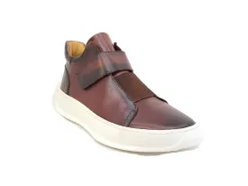 Calfskin High Top Sneaker Whiskey