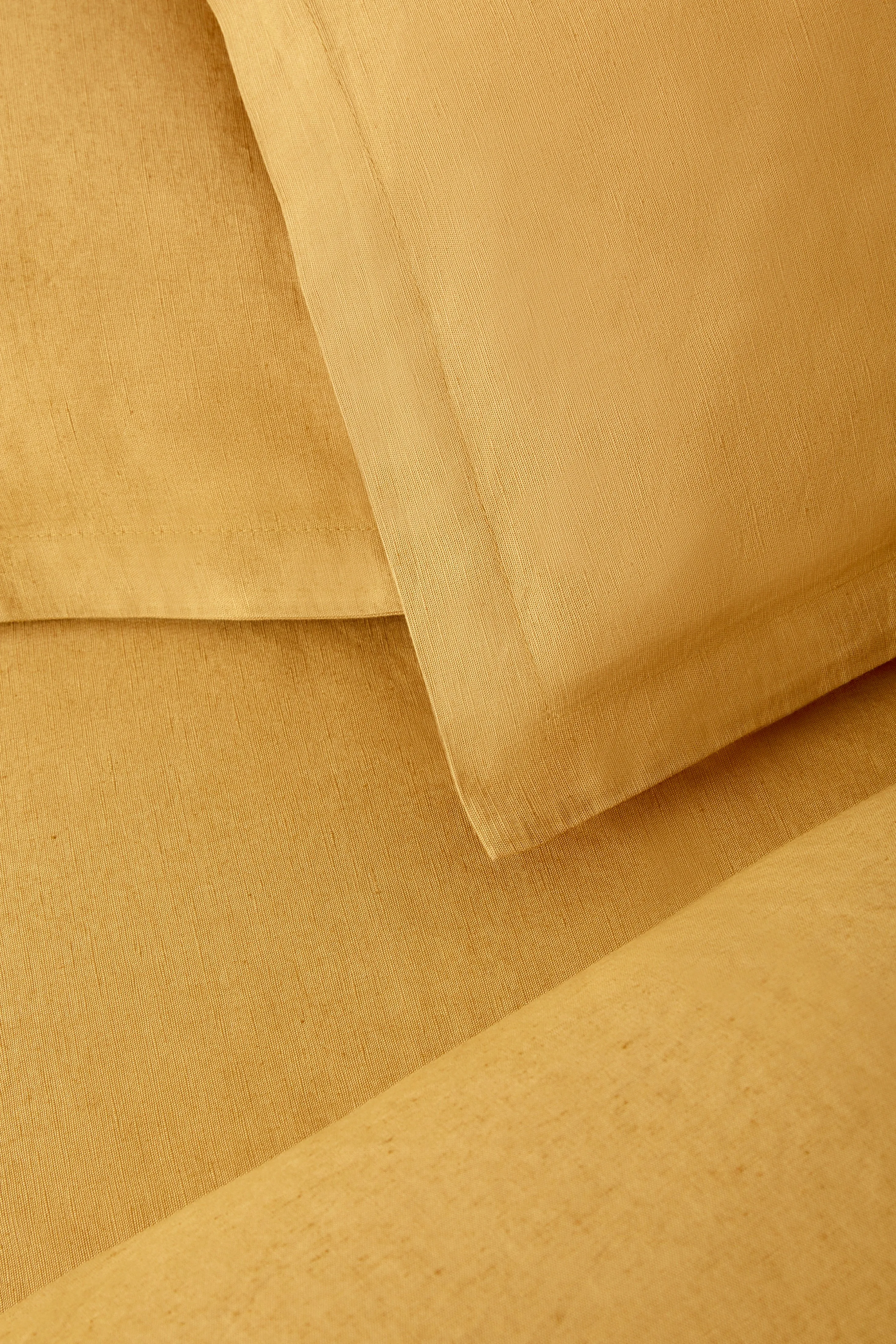 Linen Duvet Cover and Sham Set in Mustard Gold