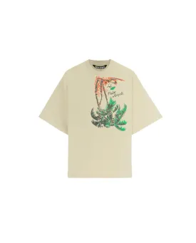 Palm Angels Upside Down Palm Tee Beige/Green