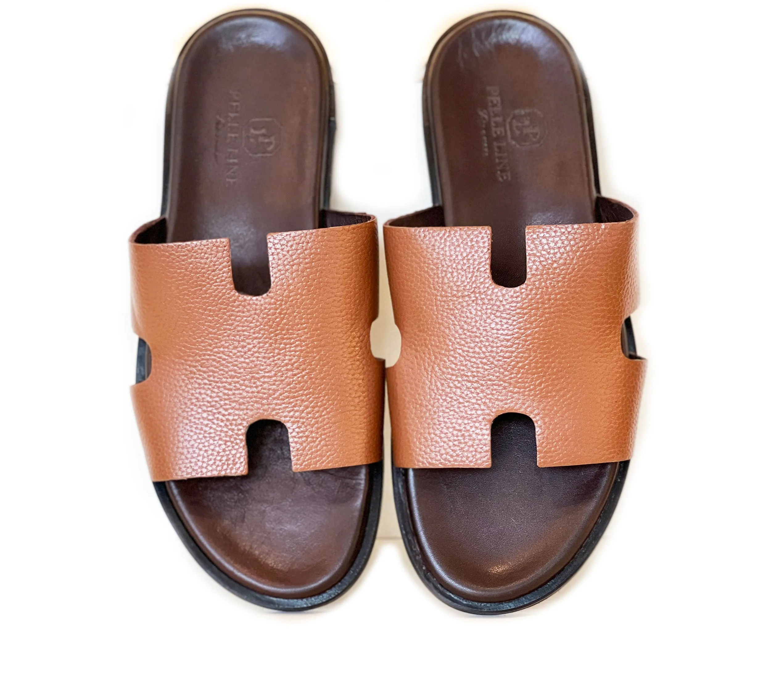 Pelle "Egea" Slip-On Calfskin Sandal Tan