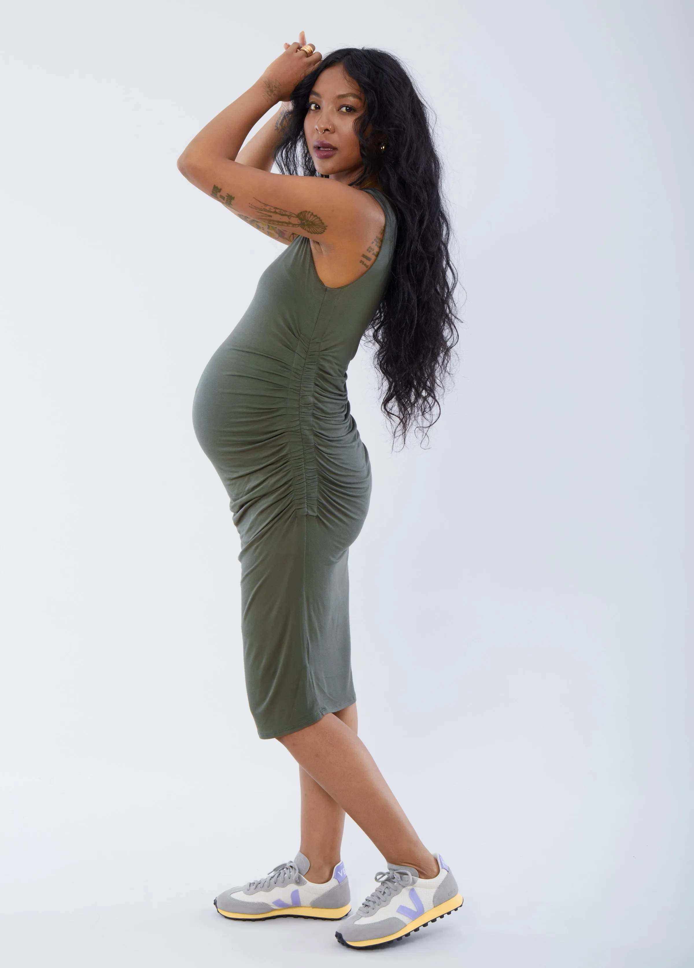 The Masterpiece Maternity Tank Midi Dress