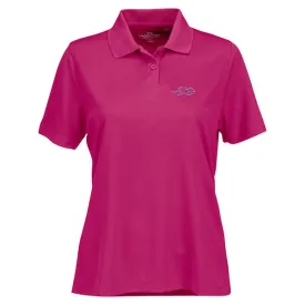 Two Button Mesh Polo - Hot Pink