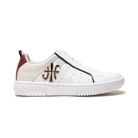 Women's Icon 2.0 White Beige Red Logo Leather Sneakers 96533-051