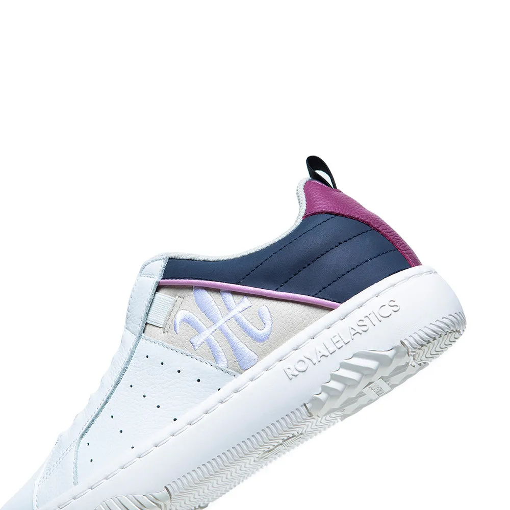 Women's Icon 2.0 White Purple Blue Logo Leather Sneakers 96521-015